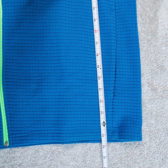 Lands End Blue and Green Full Zip Grid Fleece Jacket Mens Size L NWT - Picture 7 of 14